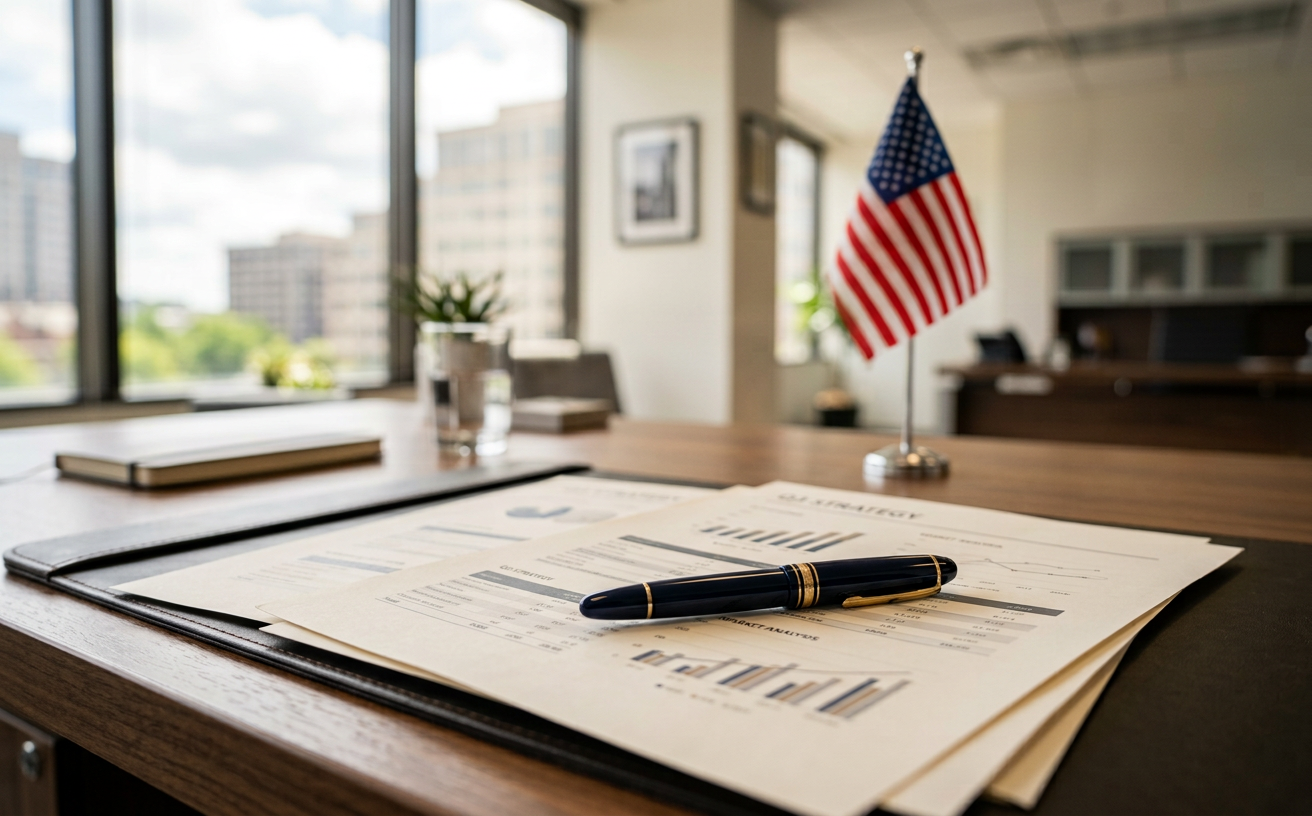 Federal registration documents on a desk
