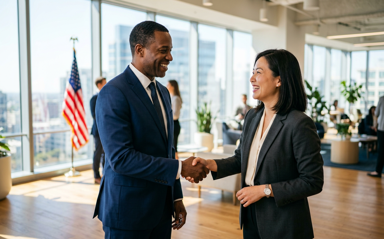 Business partners closing a deal